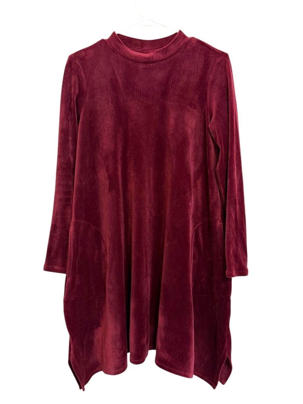 Pure Jill by j. JillBurgundy Velvet Tunic Dress XS Long Sleeve Pockets Soft